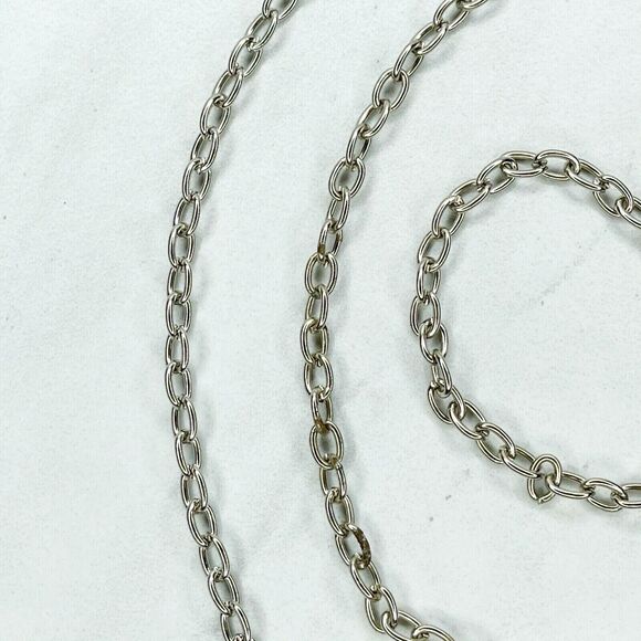 Silver Tone Lightweight Skinny Chain Link Bag Purse Handbag Strap Replacement - Picture 5 of 9
